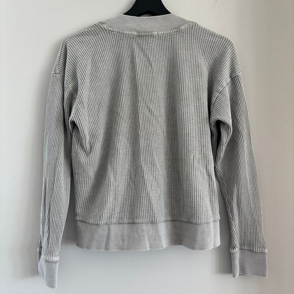 Mododoc Waffle Knit Gray Cardigan Women Size Small - Picture 4 of 4